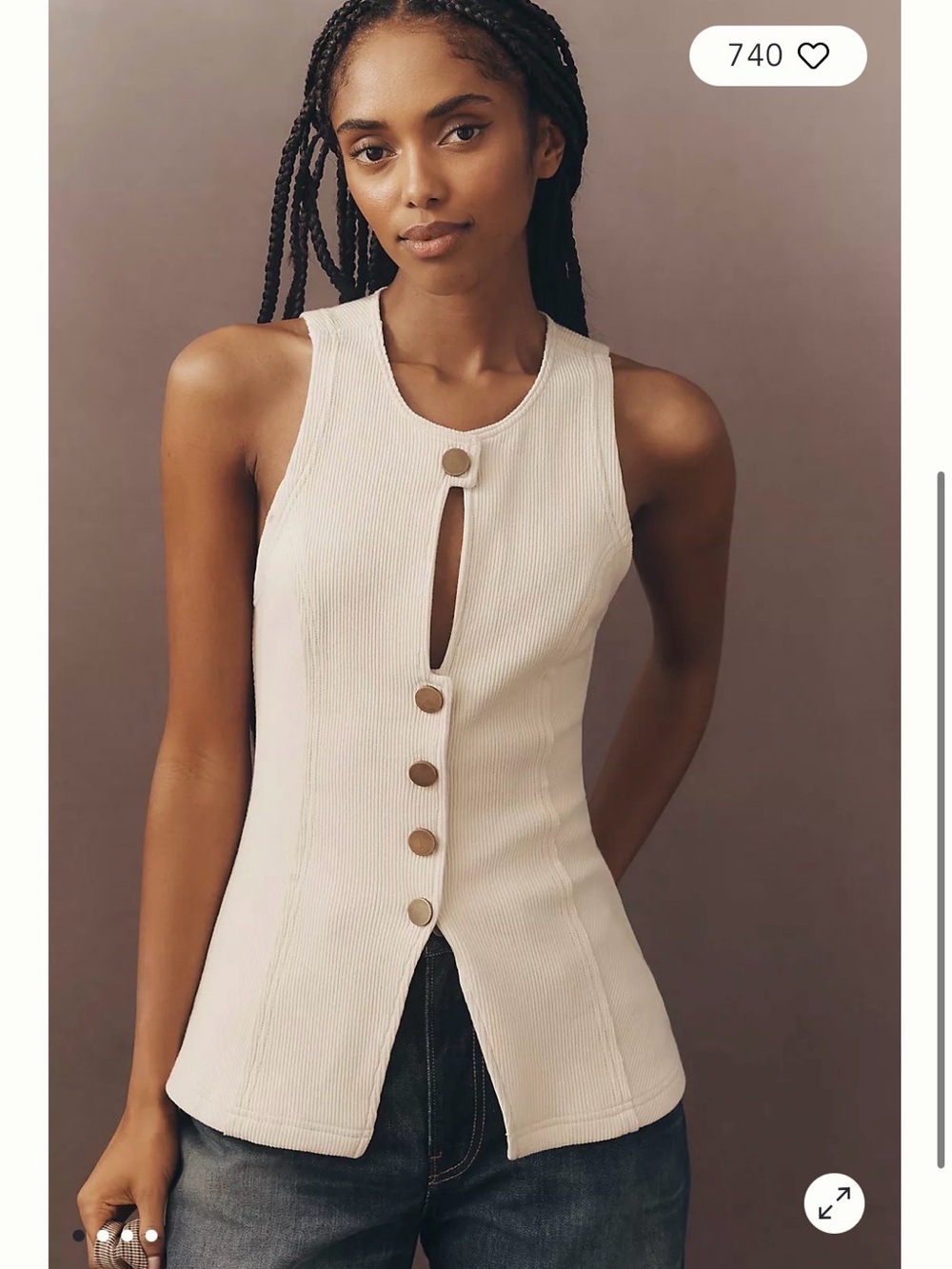 Anthropologie Pilcro Button Down Vest